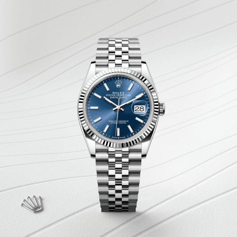 rolex Datejust in White Rolesor - combination of Oystersteel and white gold, M126234-0017 - Global Watch Company (GWC)
