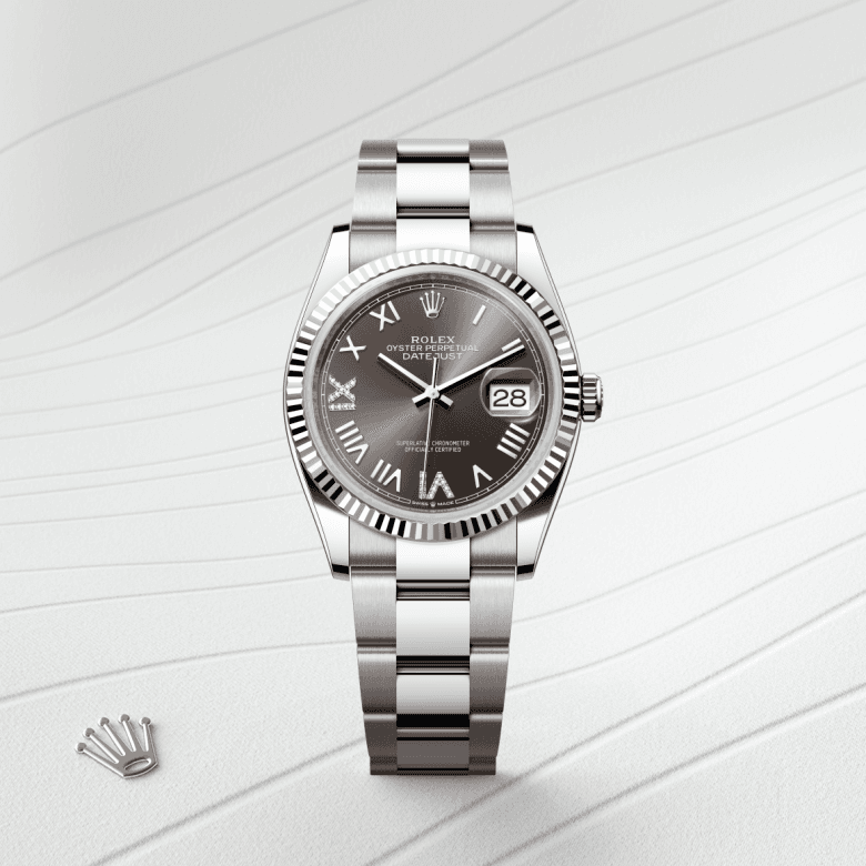 rolex Datejust in White Rolesor - combination of Oystersteel and white gold, M126234-0072 - Global Watch Company (GWC)