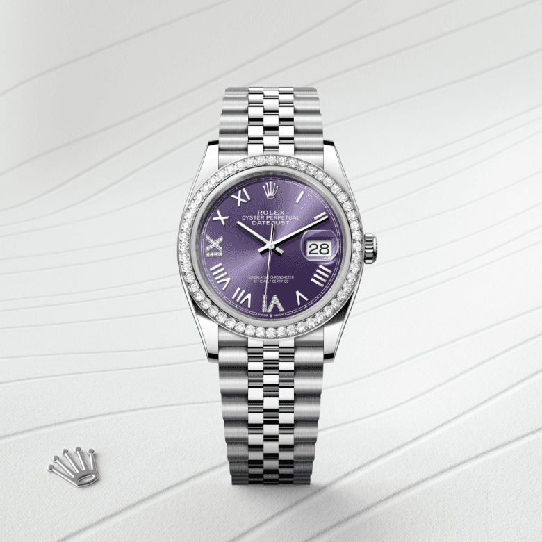 rolex Datejust in White Rolesor - combination of Oystersteel and white gold, M126284RBR-0055 - Global Watch Company (GWC)