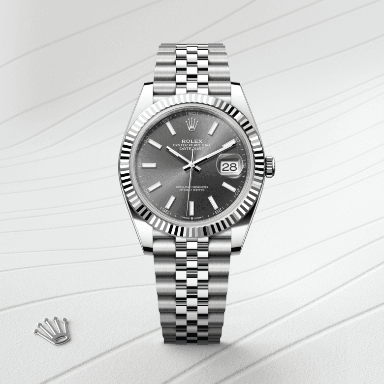 rolex Datejust in White Rolesor - combination of Oystersteel and white gold, M126334-0014 - Global Watch Company (GWC)