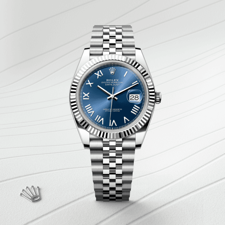 rolex Datejust in White Rolesor - combination of Oystersteel and white gold, M126334-0038 - Global Watch Company (GWC)