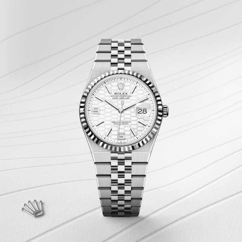 rolex Land-Dweller in White Rolesor - combination of Oystersteel and white gold, M127234-0001 - Global Watch Company (GWC)