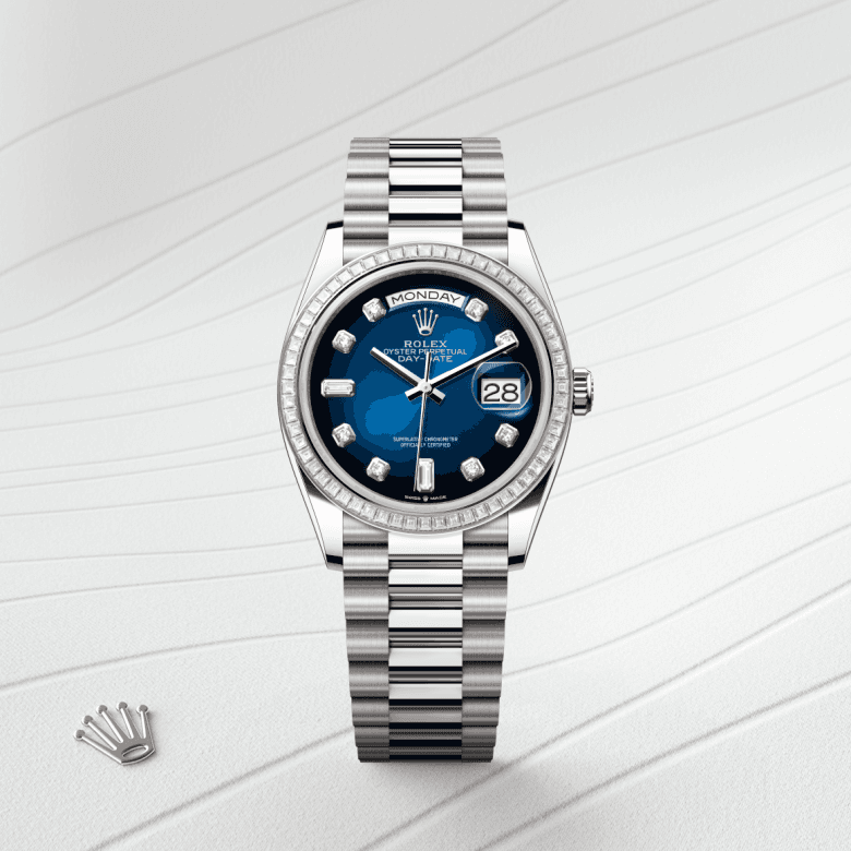 rolex Day-Date in 18 ct white gold, M128399TBR-0007 - Global Watch Company (GWC)
