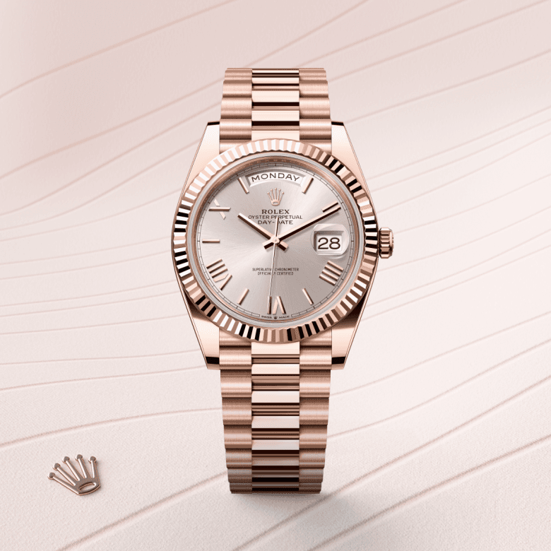 rolex Day-Date in 18 ct Everose gold, M228235-0001 - Global Watch Company (GWC)