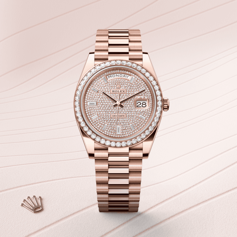 rolex Day-Date in 18 ct Everose gold, M228345RBR-0002 - Global Watch Company (GWC)