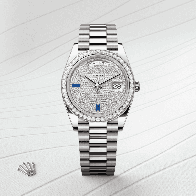 rolex Day-Date in 18 ct white gold, M228349RBR-0036 - Global Watch Company (GWC)
