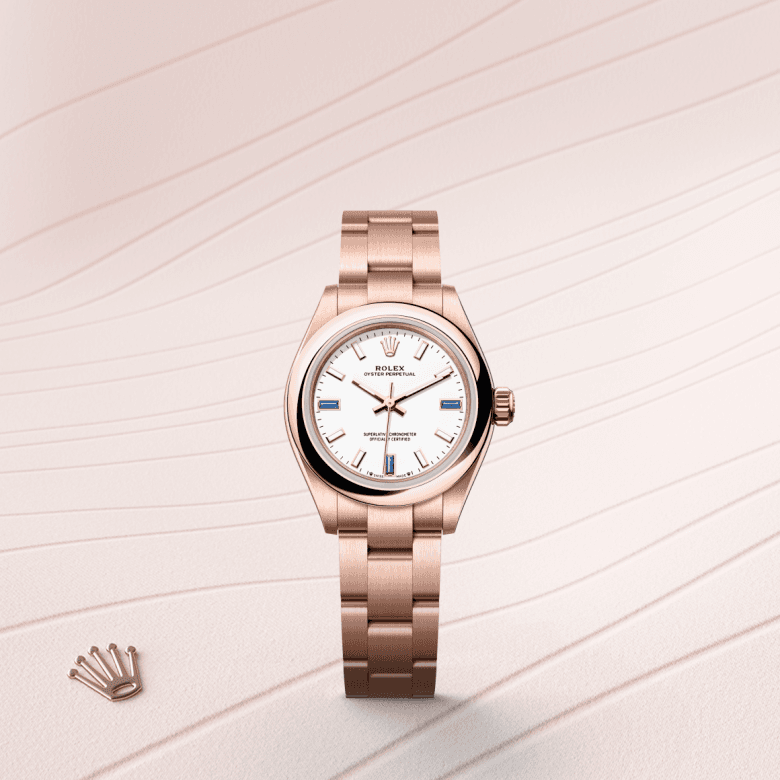 rolex Oyster Perpetual in 18 ct Everose gold, M276205-0002 - Global Watch Company (GWC)