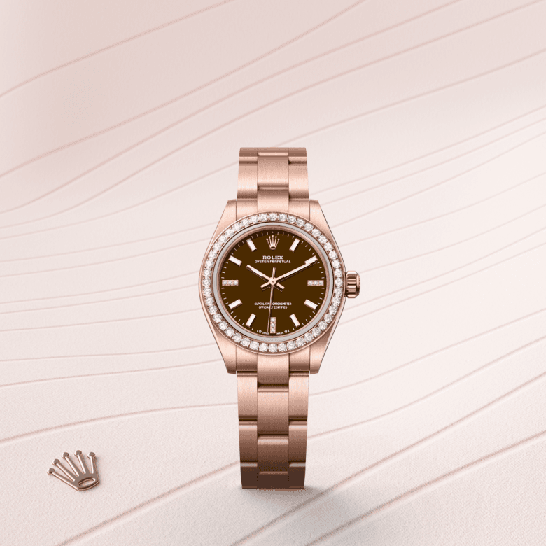 rolex Oyster Perpetual in 18 ct Everose gold, M276245RBR-0002 - Global Watch Company (GWC)