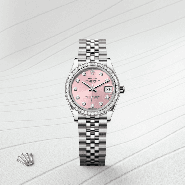 rolex Datejust in White Rolesor - combination of Oystersteel and white gold, M278384RBR-0036 - Global Watch Company (GWC)