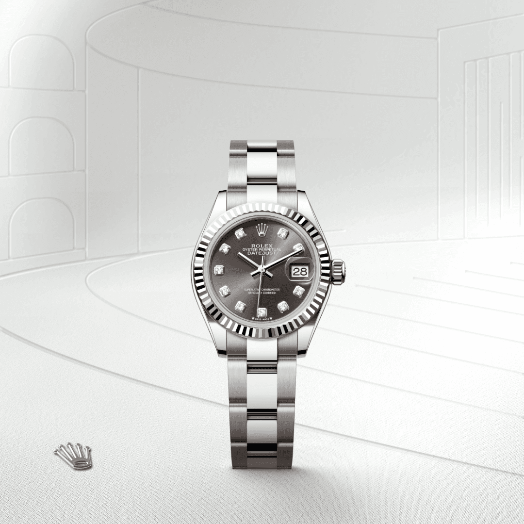 rolex Lady-Datejust in White Rolesor - combination of Oystersteel and white gold, M279174-0016 - Global Watch Company (GWC)