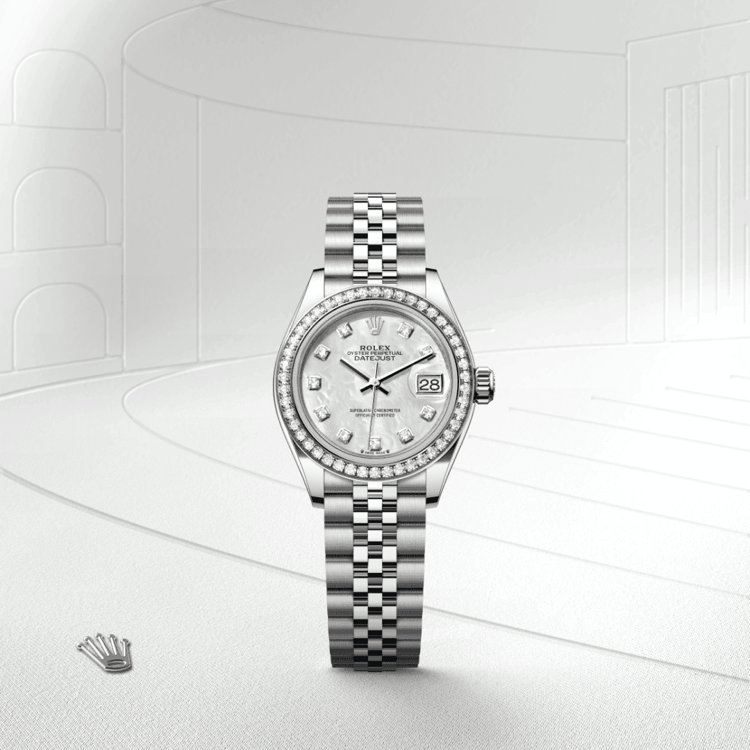 rolex Lady-Datejust in White Rolesor - combination of Oystersteel and white gold, M279384RBR-0011 - Global Watch Company (GWC)