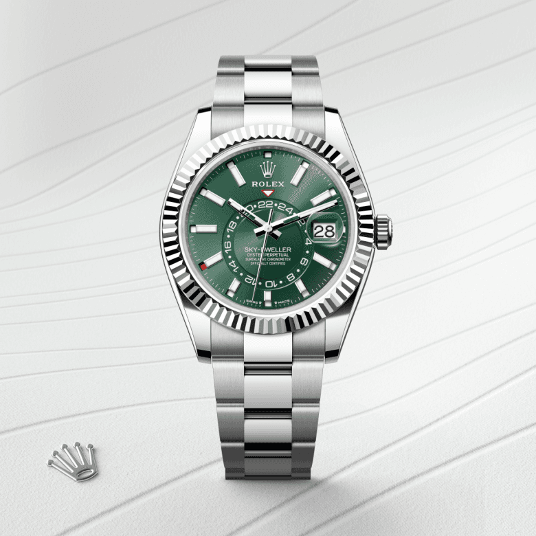 rolex Sky-Dweller in White Rolesor - combination of Oystersteel and white gold, M336934-0001 - Global Watch Company (GWC)