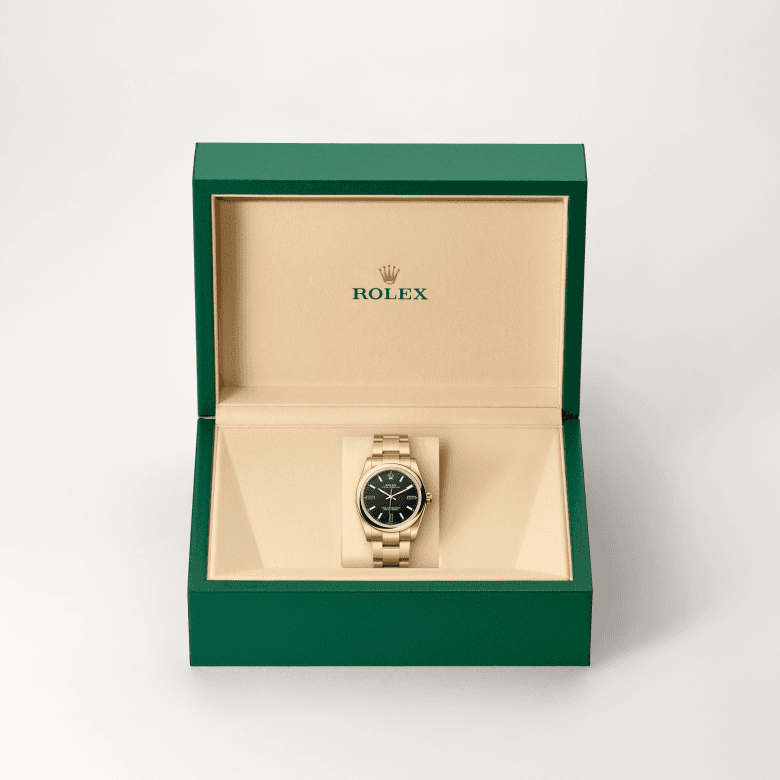 rolex Oyster Perpetual in 18 ct yellow gold, M124208-0001 - Global Watch Company (GWC)