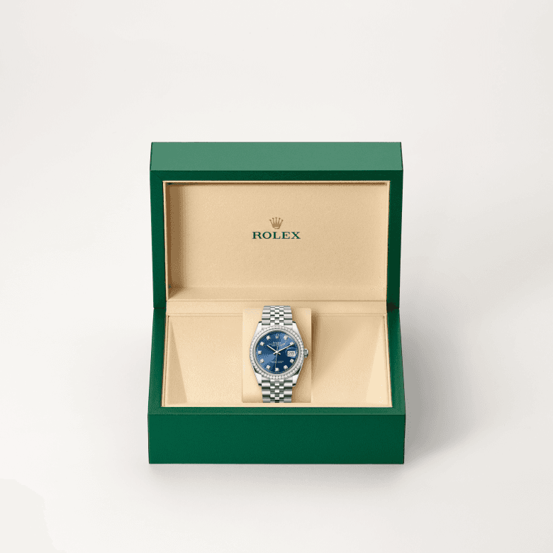 rolex Datejust in White Rolesor - combination of Oystersteel and white gold, M126284RBR-0029 - Global Watch Company (GWC)