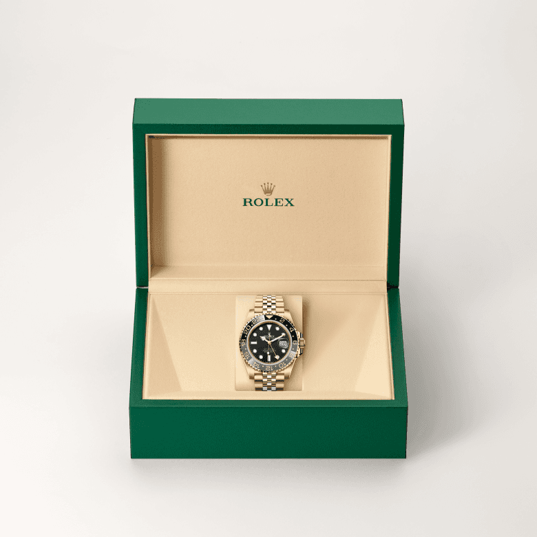 rolex GMT-Master II in 18 ct yellow gold, M126718GRNR-0001 - Global Watch Company (GWC)