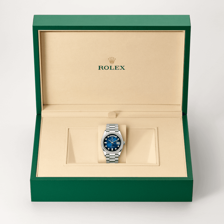 rolex Day-Date in 18 ct white gold, M128399TBR-0007 - Global Watch Company (GWC)