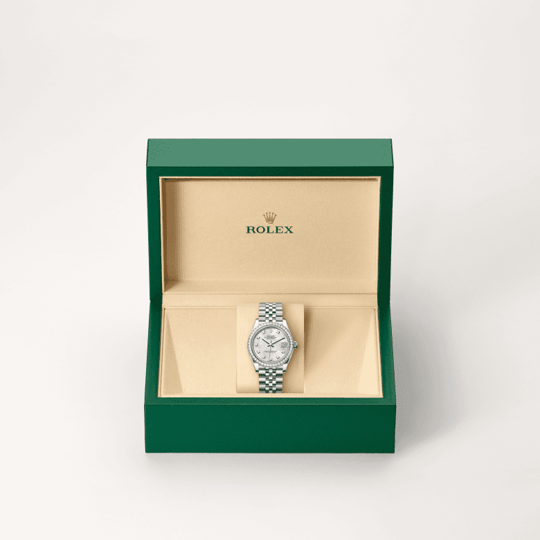 rolex Datejust in White Rolesor - combination of Oystersteel and white gold, M278384RBR-0008 - Global Watch Company (GWC)