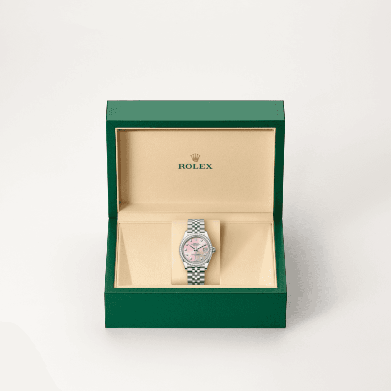 rolex Datejust in White Rolesor - combination of Oystersteel and white gold, M278384RBR-0036 - Global Watch Company (GWC)