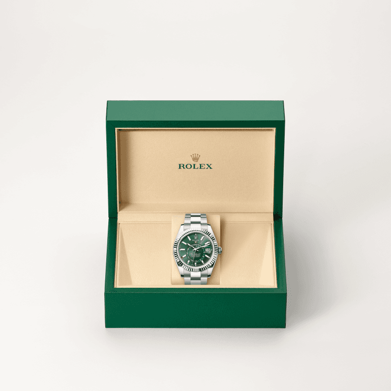 rolex Sky-Dweller in White Rolesor - combination of Oystersteel and white gold, M336934-0001 - Global Watch Company (GWC)