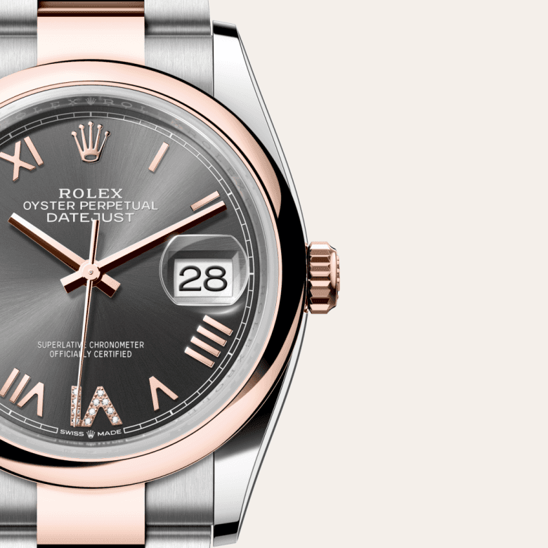 rolex Datejust in Everose Rolesor - combination of Oystersteel and Everose gold, M126201-0048 - Global Watch Company (GWC)