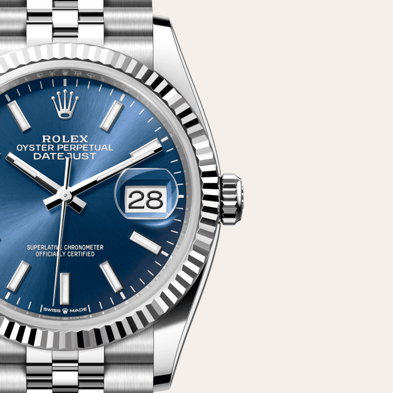 rolex Datejust in White Rolesor - combination of Oystersteel and white gold, M126234-0017 - Global Watch Company (GWC)