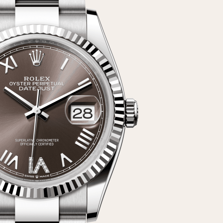 rolex Datejust in White Rolesor - combination of Oystersteel and white gold, M126234-0072 - Global Watch Company (GWC)