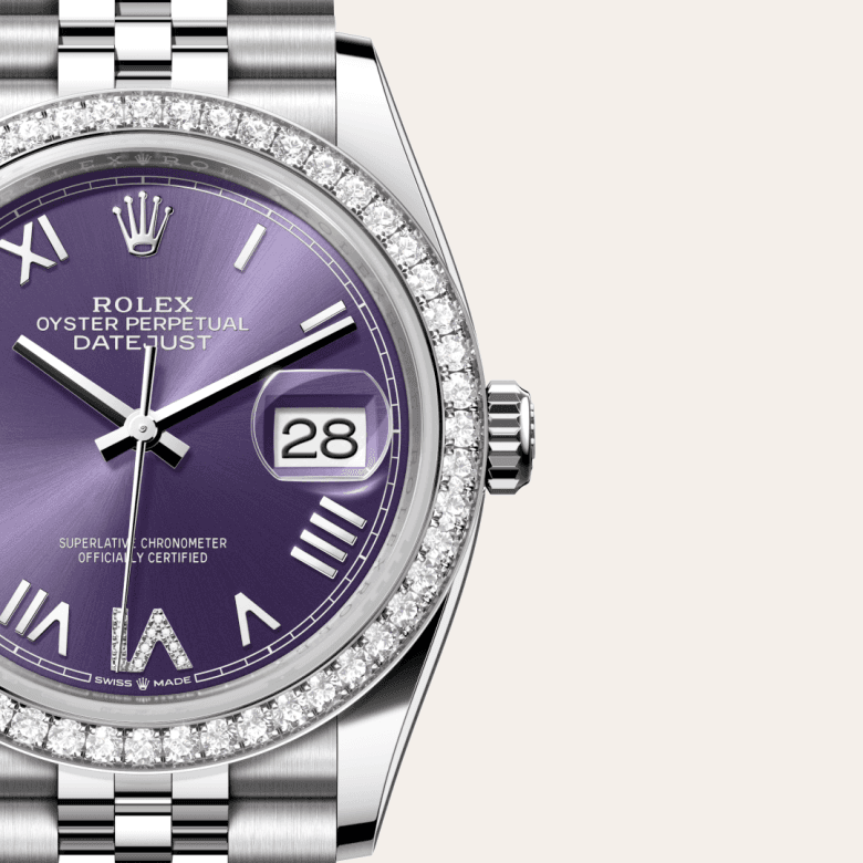 rolex Datejust in White Rolesor - combination of Oystersteel and white gold, M126284RBR-0055 - Global Watch Company (GWC)