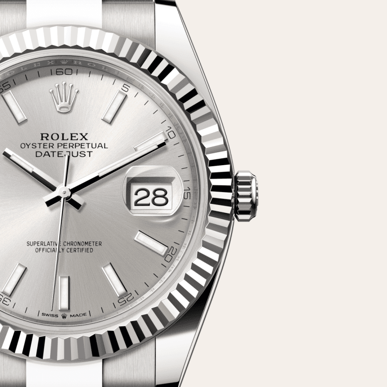 rolex Datejust in White Rolesor - combination of Oystersteel and white gold, M126334-0003 - Global Watch Company (GWC)
