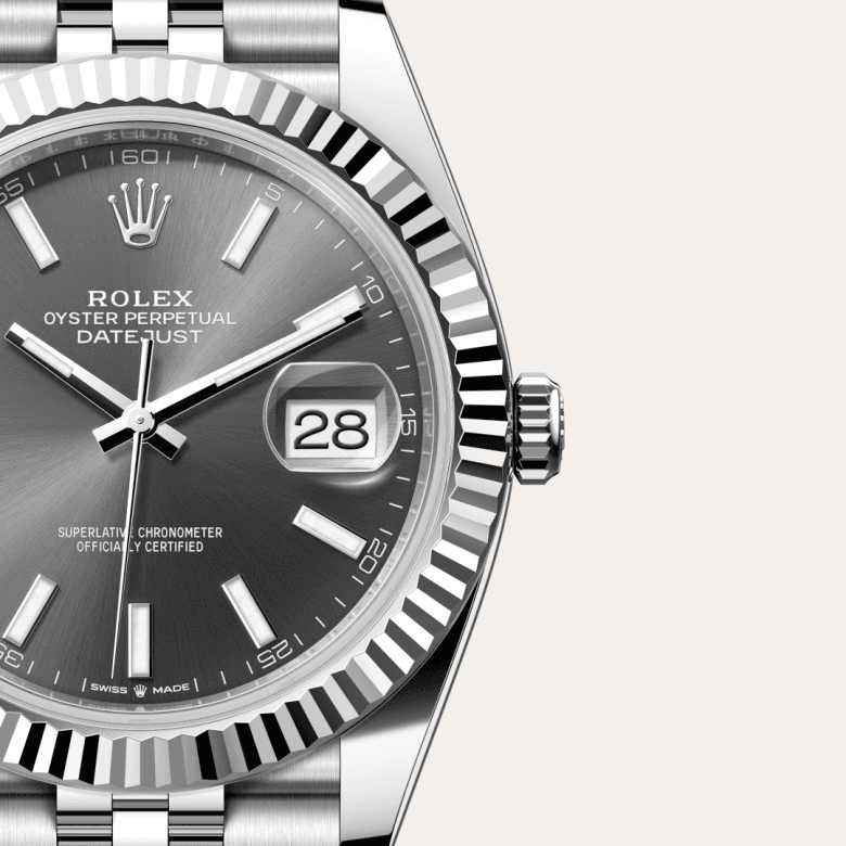 rolex Datejust in White Rolesor - combination of Oystersteel and white gold, M126334-0014 - Global Watch Company (GWC)
