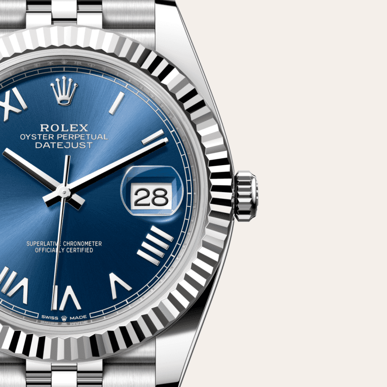 rolex Datejust in White Rolesor - combination of Oystersteel and white gold, M126334-0038 - Global Watch Company (GWC)