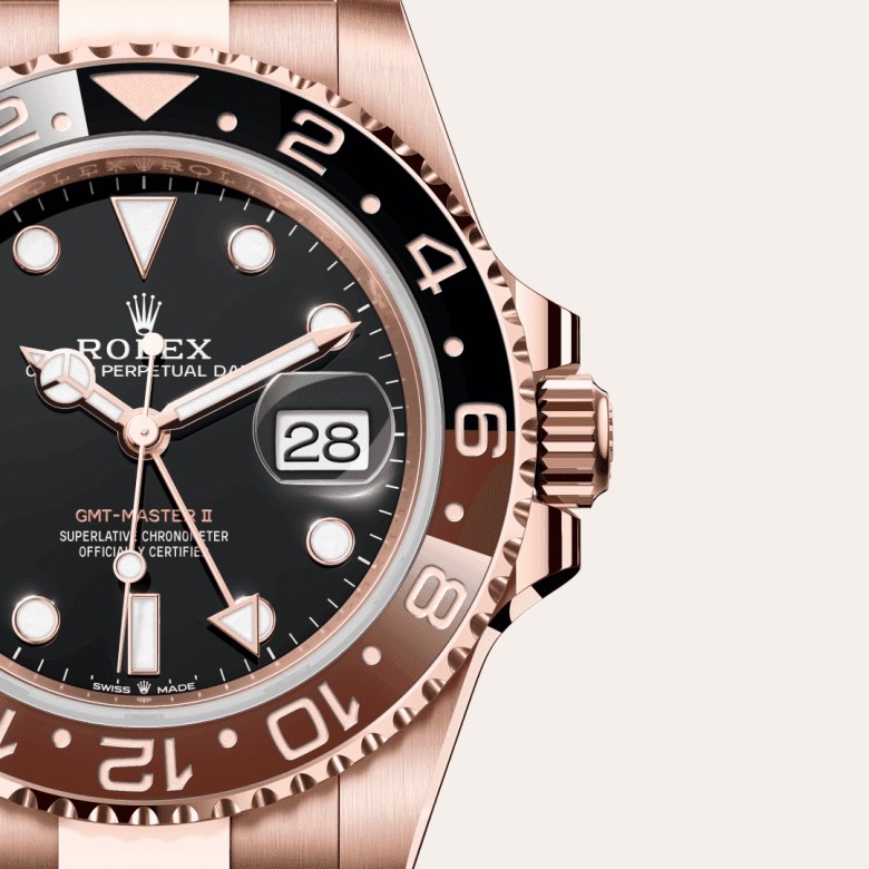 rolex GMT-Master II in 18 ct Everose gold, M126715CHNR-0001 - Global Watch Company (GWC)