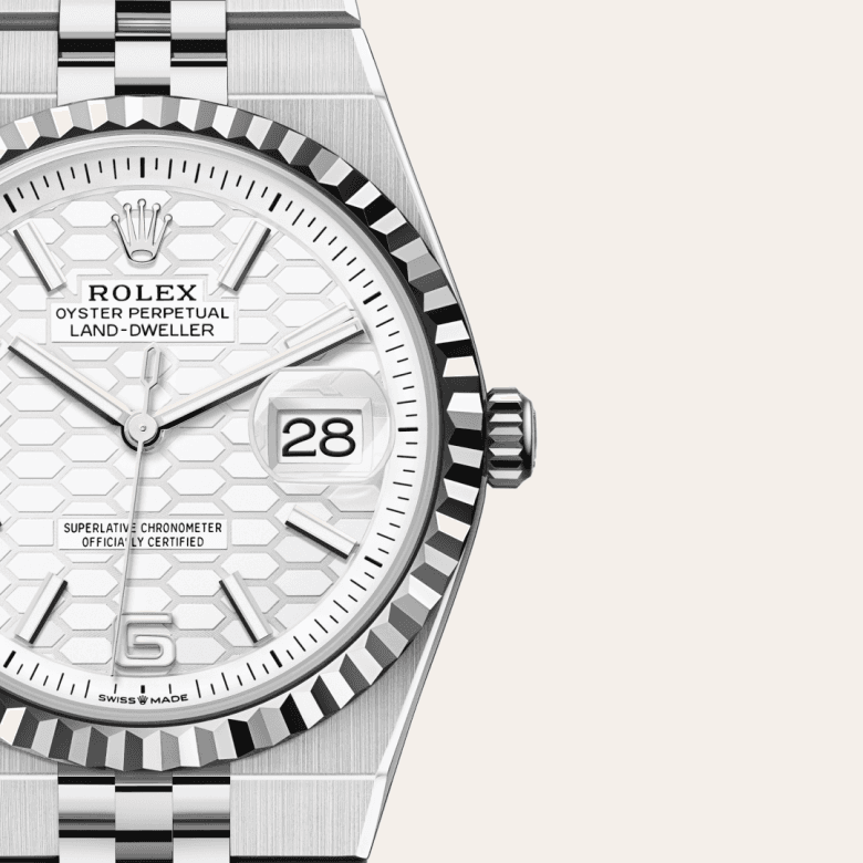 rolex Land-Dweller in White Rolesor - combination of Oystersteel and white gold, M127234-0001 - Global Watch Company (GWC)