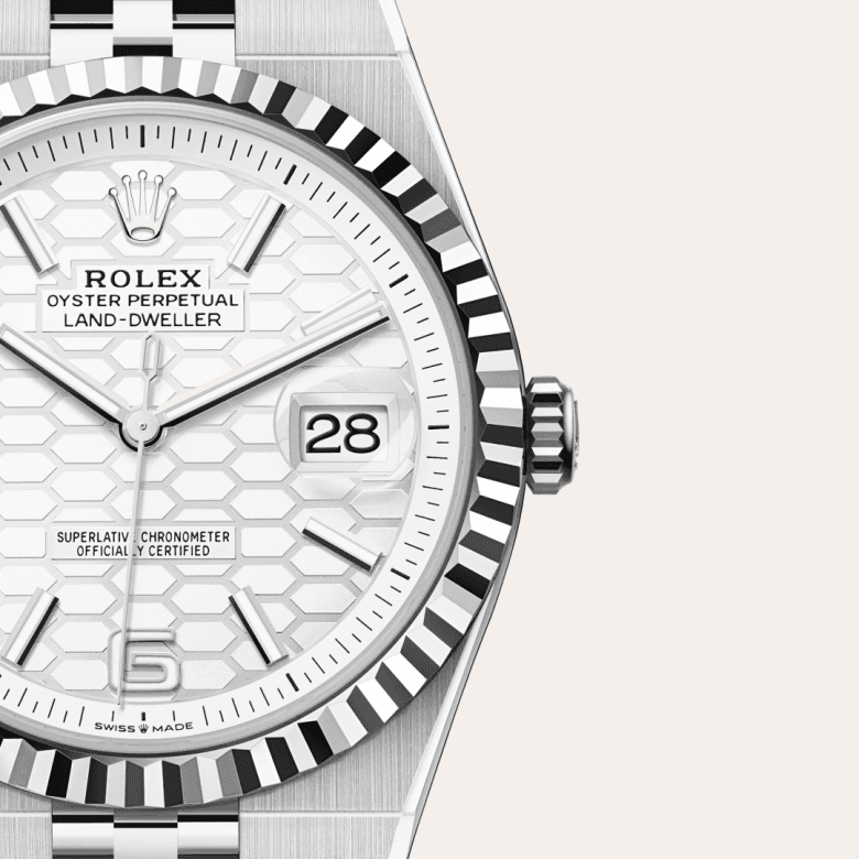 rolex Land-Dweller in White Rolesor - combination of Oystersteel and white gold, M127334-0001 - Global Watch Company (GWC)