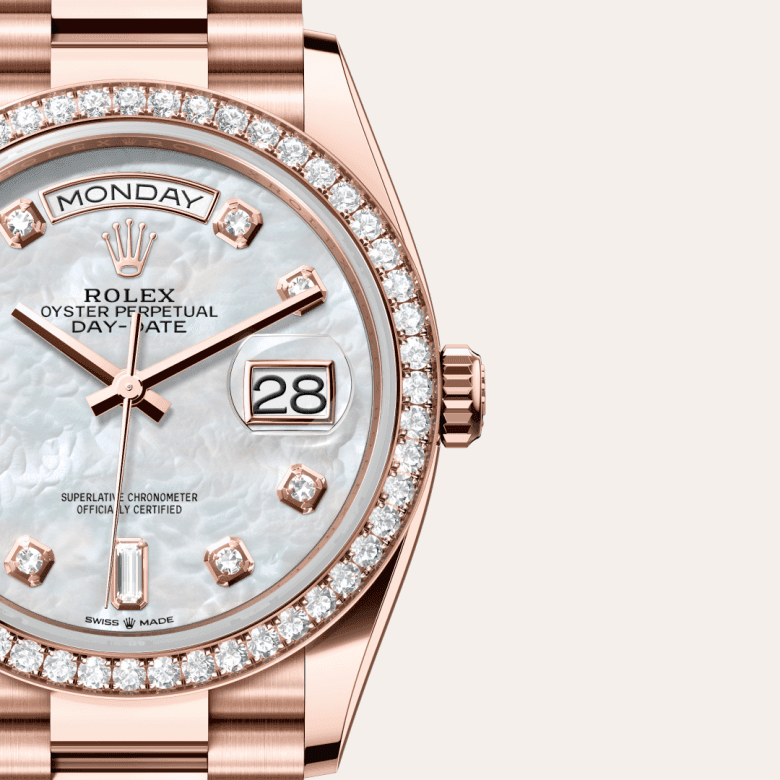 rolex Day-Date in 18 ct Everose gold, M128345RBR-0028 - Global Watch Company (GWC)