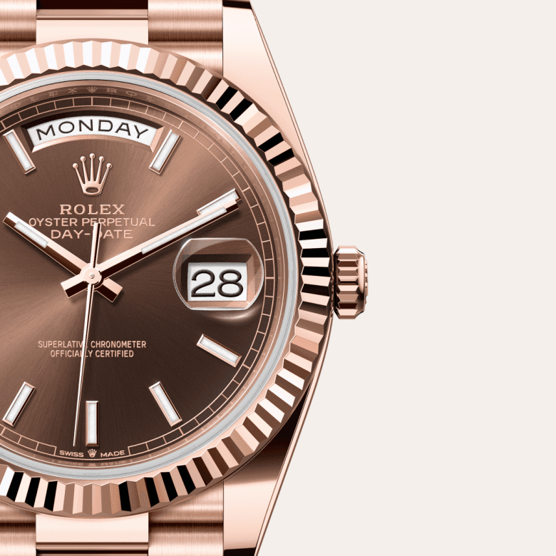 rolex Day-Date in 18 ct Everose gold, M228235-0053 - Global Watch Company (GWC)