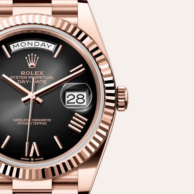 rolex Day-Date in 18 ct Everose gold, M228235-0055 - Global Watch Company (GWC)