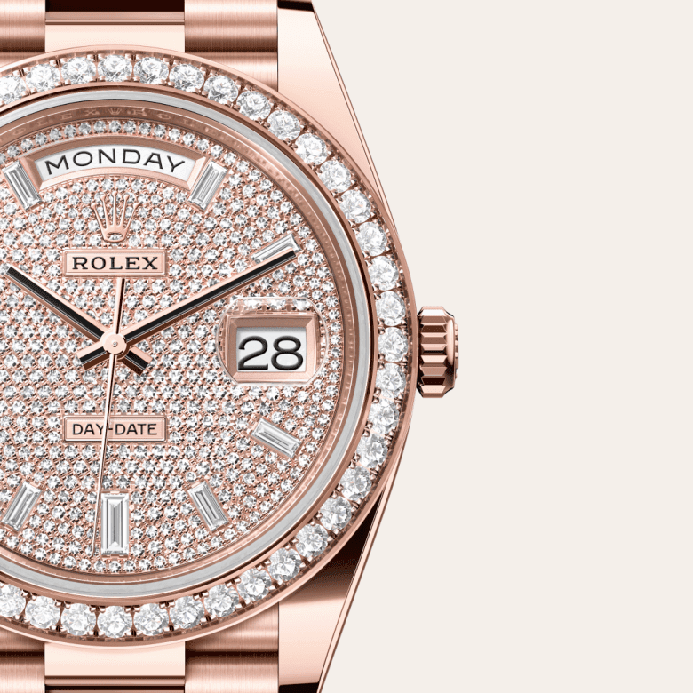 rolex Day-Date in 18 ct Everose gold, M228345RBR-0002 - Global Watch Company (GWC)