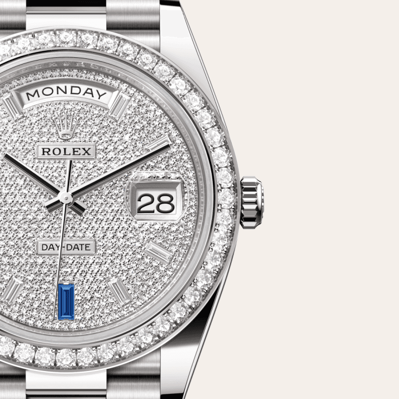 rolex Day-Date in 18 ct white gold, M228349RBR-0036 - Global Watch Company (GWC)