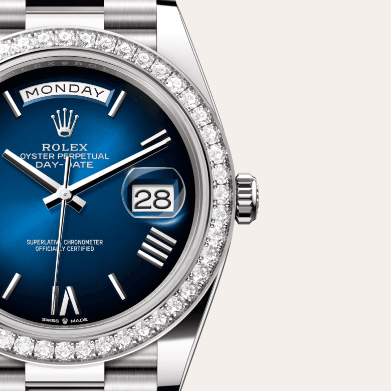 rolex Day-Date in 18 ct white gold, M228349RBR-0045 - Global Watch Company (GWC)