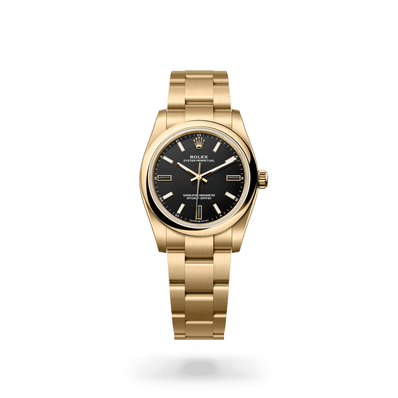 rolex Oyster Perpetual in 18 ct yellow gold, M124208-0001 - Global Watch Company (GWC)