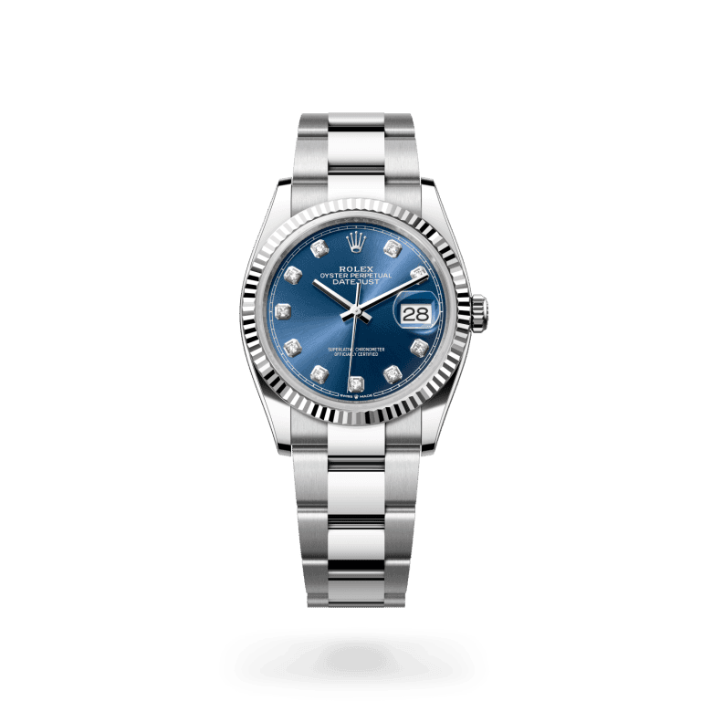rolex Datejust in White Rolesor - combination of Oystersteel and white gold, M126234-0038 - Global Watch Company (GWC)