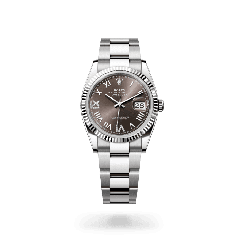 rolex Datejust in White Rolesor - combination of Oystersteel and white gold, M126234-0072 - Global Watch Company (GWC)