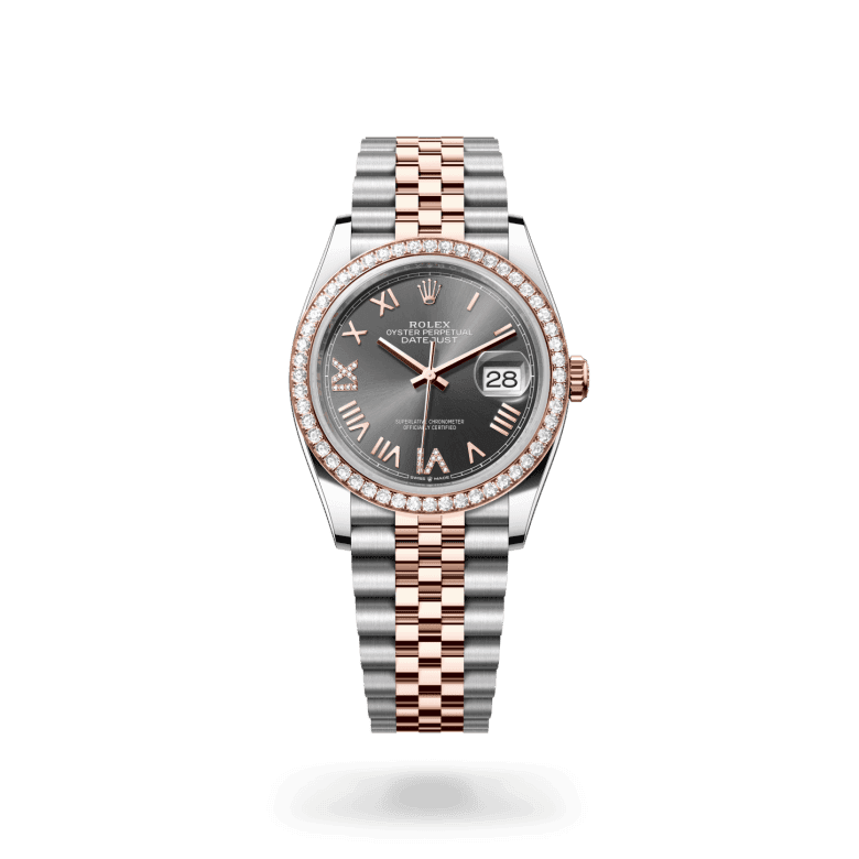 rolex Datejust in Everose Rolesor - combination of Oystersteel and Everose gold, M126281RBR-0035 - Global Watch Company (GWC)