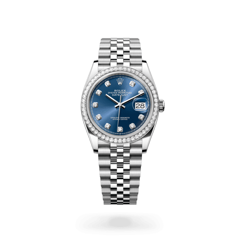rolex Datejust in White Rolesor - combination of Oystersteel and white gold, M126284RBR-0029 - Global Watch Company (GWC)