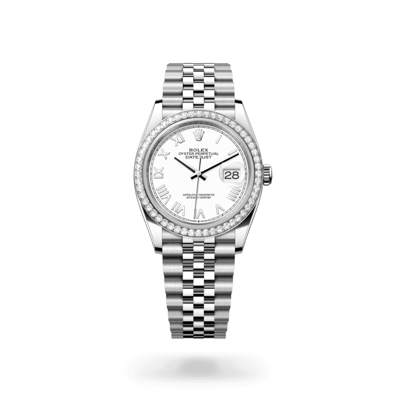 rolex Datejust in White Rolesor - combination of Oystersteel and white gold, M126284RBR-0053 - Global Watch Company (GWC)