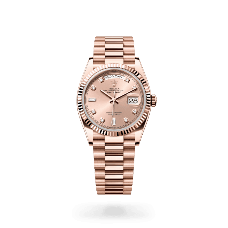 rolex Day-Date in 18 ct Everose gold, M128235-0009 - Global Watch Company (GWC)