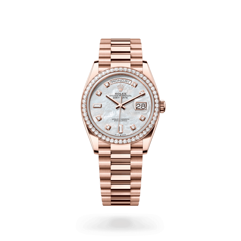 rolex Day-Date in 18 ct Everose gold, M128345RBR-0028 - Global Watch Company (GWC)