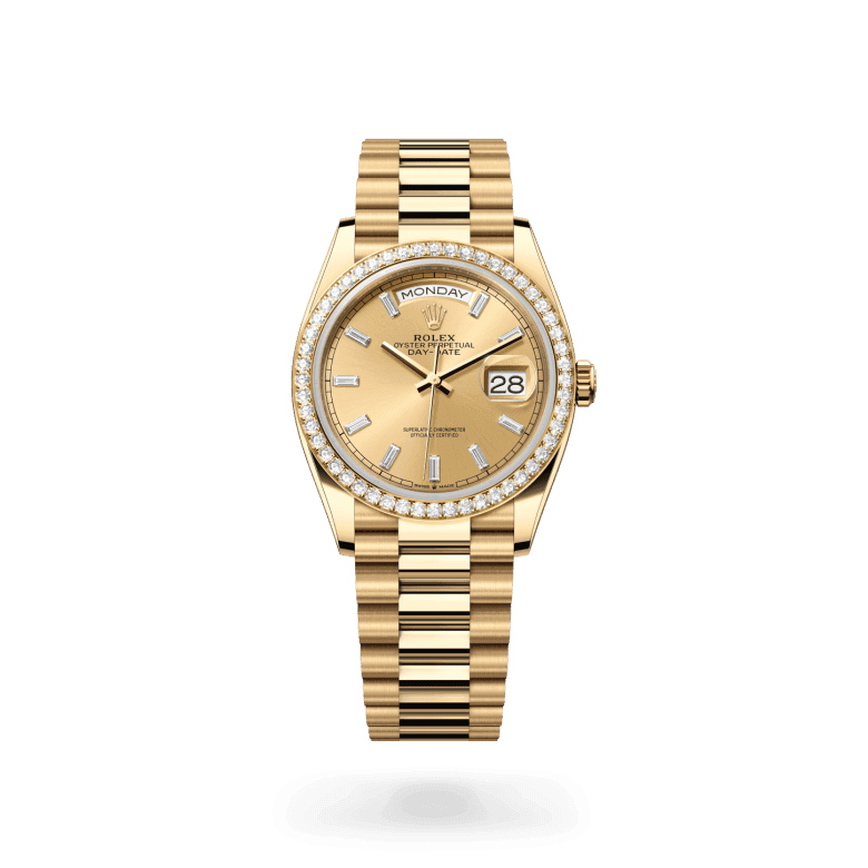 rolex Day-Date in 18 ct yellow gold, M128348RBR-0080 - Global Watch Company (GWC)
