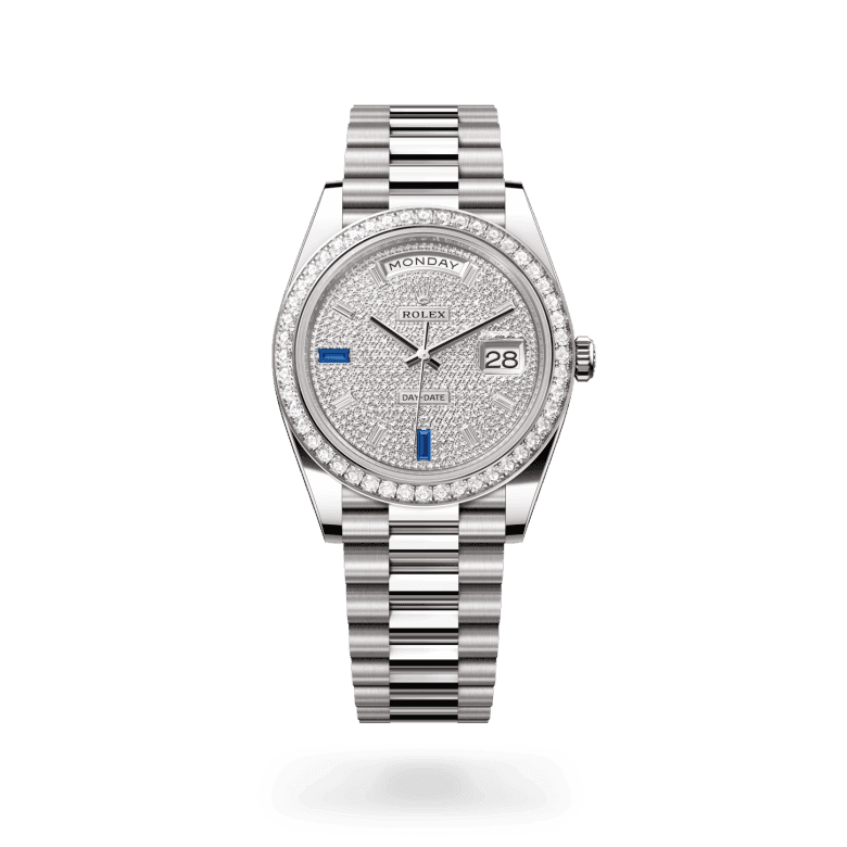 rolex Day-Date in 18 ct white gold, M228349RBR-0036 - Global Watch Company (GWC)