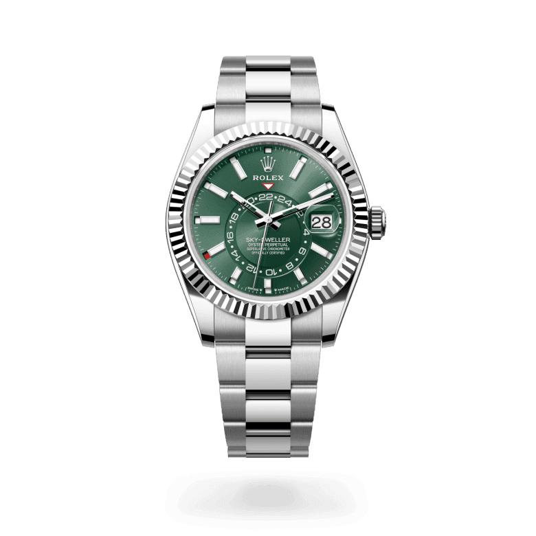 rolex Sky-Dweller in White Rolesor - combination of Oystersteel and white gold, M336934-0001 - Global Watch Company (GWC)